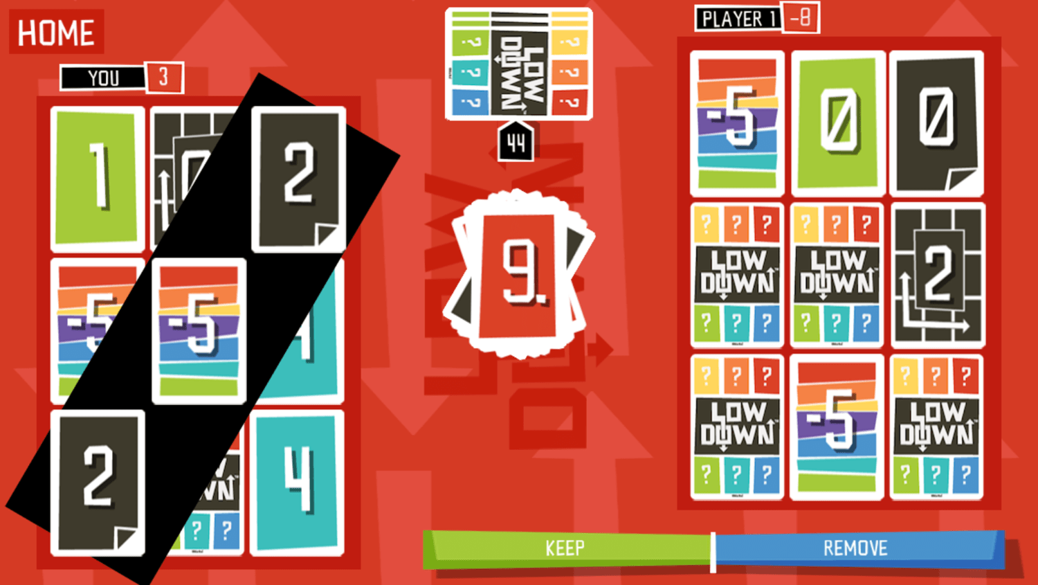 🕹️ Play Low Down Game Free Online Single Player Playing Card Shedding