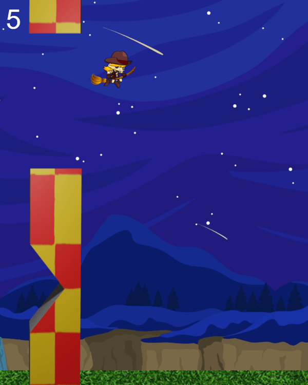 🕹️ Play Magic Broom Game Free Online Halloween Flying Witch Flappy