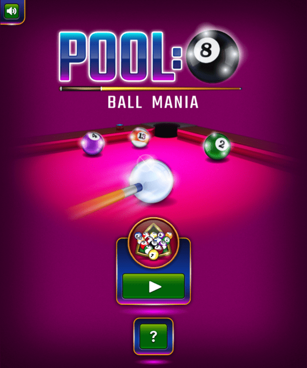🕹️ Play Pool 8 Ball Mania Game Free Online Billiards Video Game for Kids & Adults
