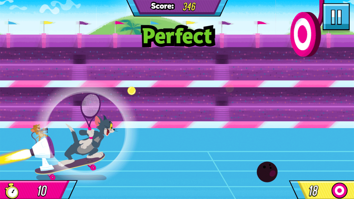 🕹️ Play Boomerang All Stars Rocket Racket Game Free Online HTML Tennis