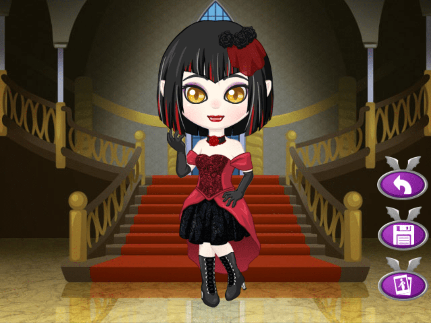 🕹️ Play Vampire Dress Up Game Free Online Halloween Vampire Doll Dress