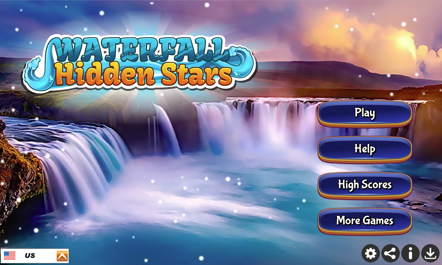 🕹️ Play Waterfall Hidden Stars Game Free Online Waterfalls Hidden