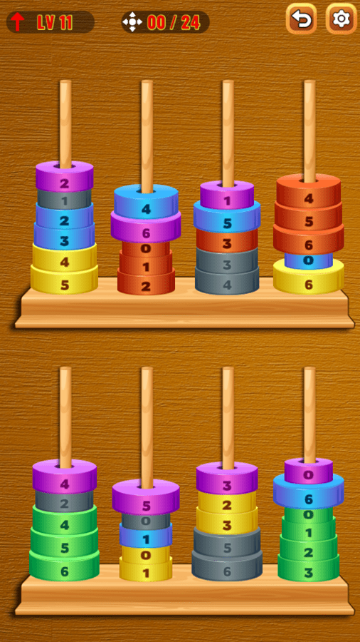 🕹️ Play Zen Hanoi Game Free Online Stack Sorting Video Game for Kids