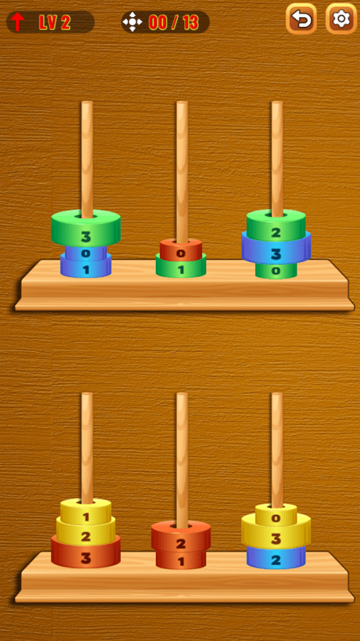 🕹️ Play Zen Hanoi Game Free Online Stack Sorting Video Game for Kids