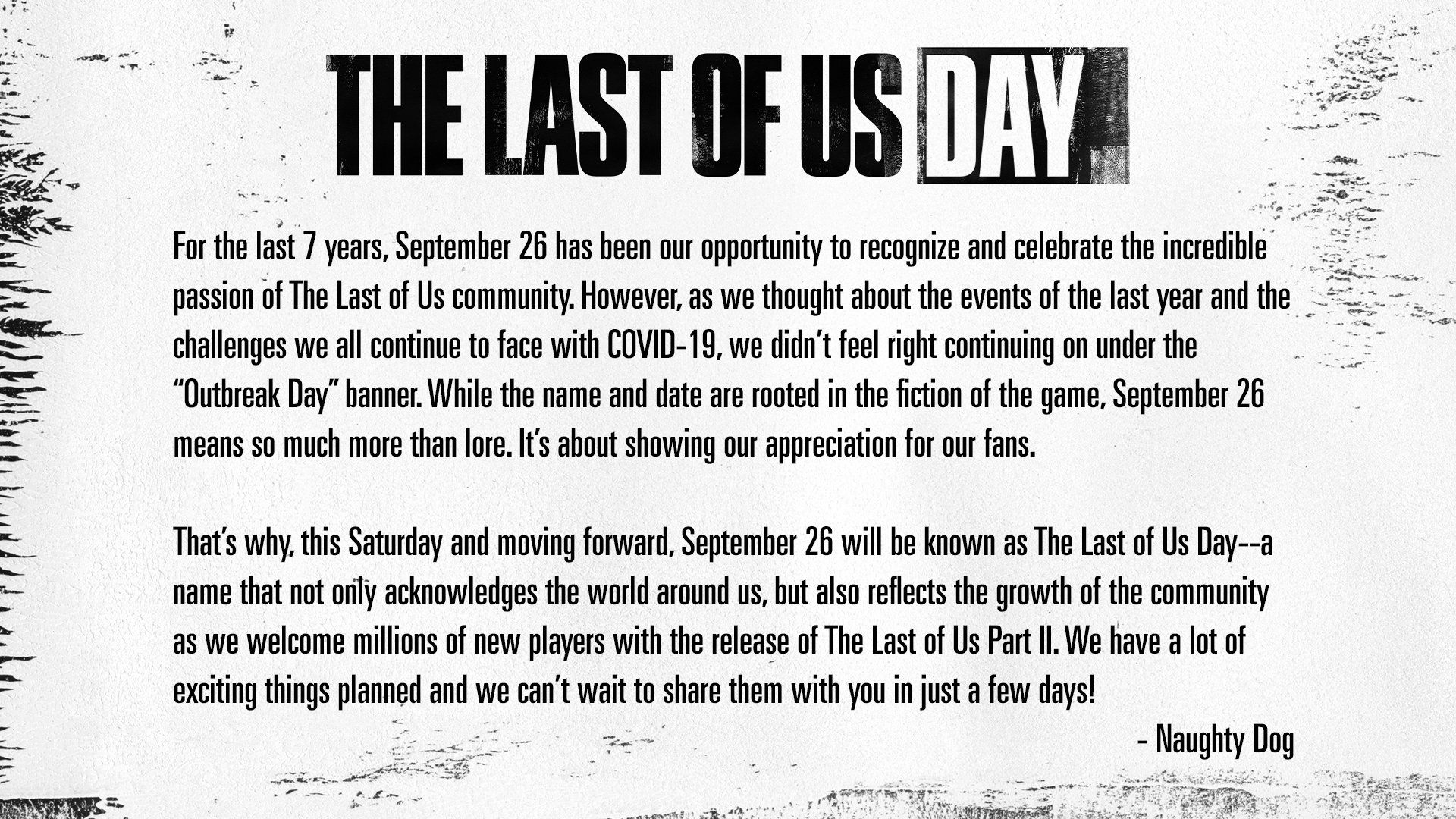 The Last Of Us Outbreak Day 2023 Naughty Dog Heeft Outbreak Day Naar The Last Of Us Day Hernoemd - Playsense