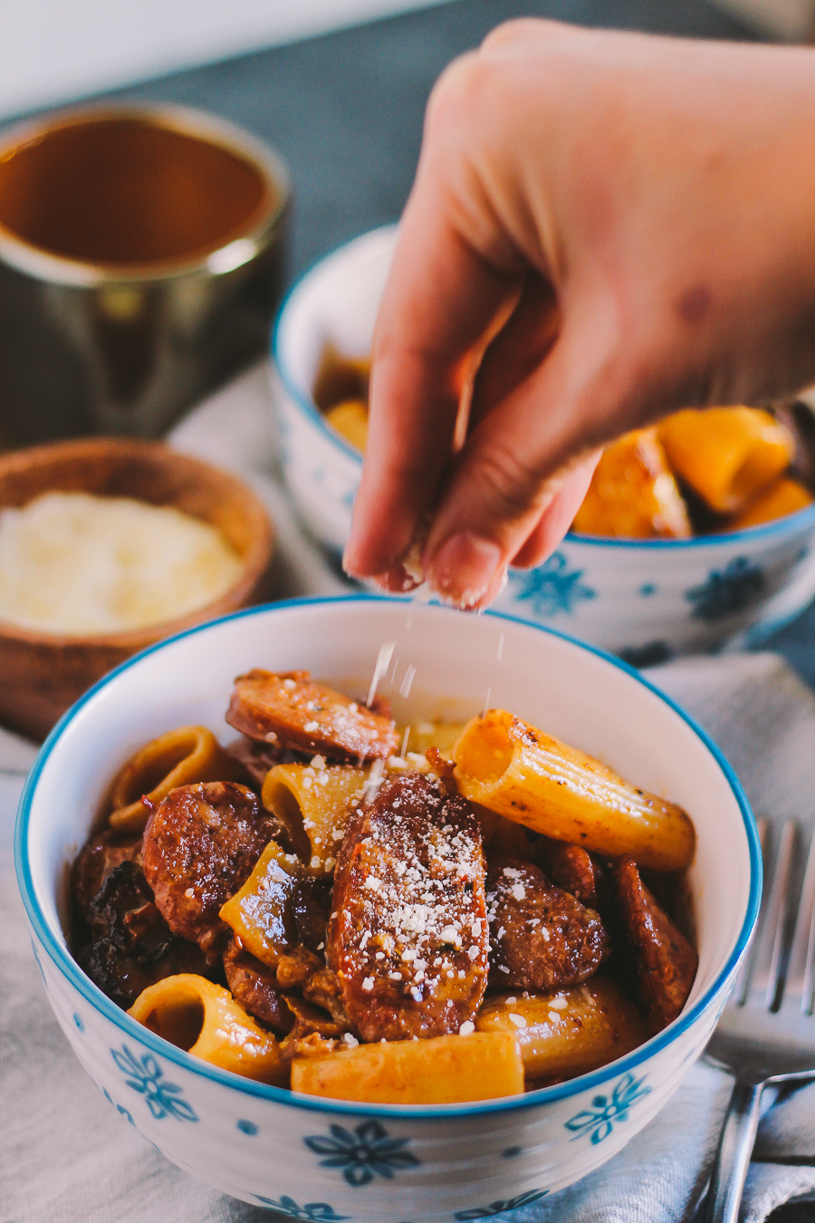 Creamy Marsala Pasta with Spicy Italian Sausage & Mushrooms