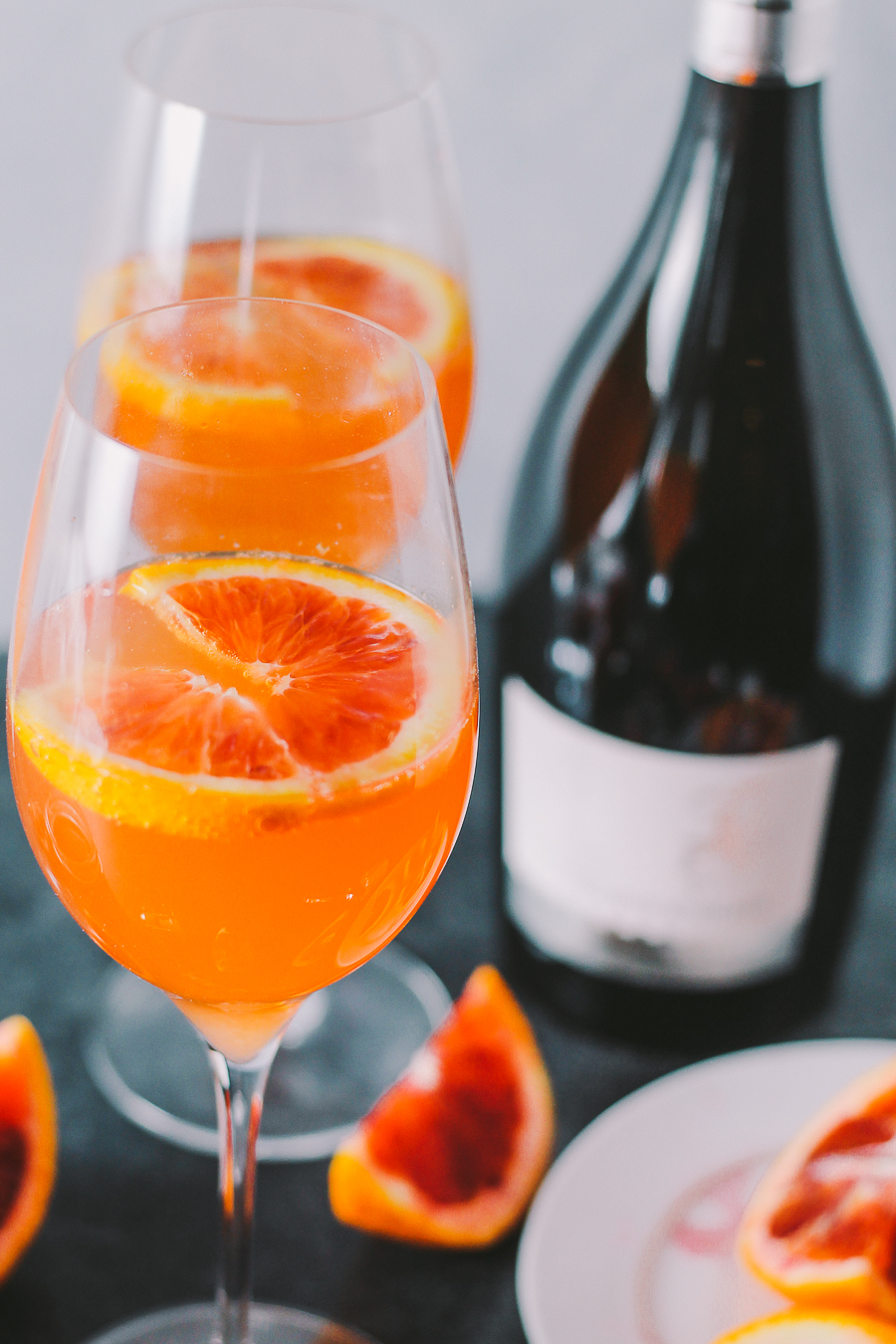 winter citrus mimosas with blood orange & honey plays well with butter