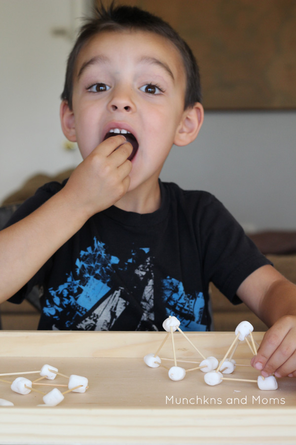 Marshmallow and Toothpick Building Challenge Munchkins and Moms