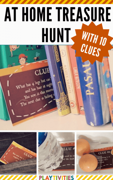 At Home Treasure Hunt with 10 Clues - Free Printable - PLAYTIVITIES