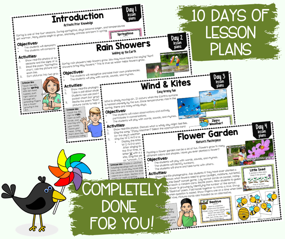 Spring Circle Time Activities Play to Learn