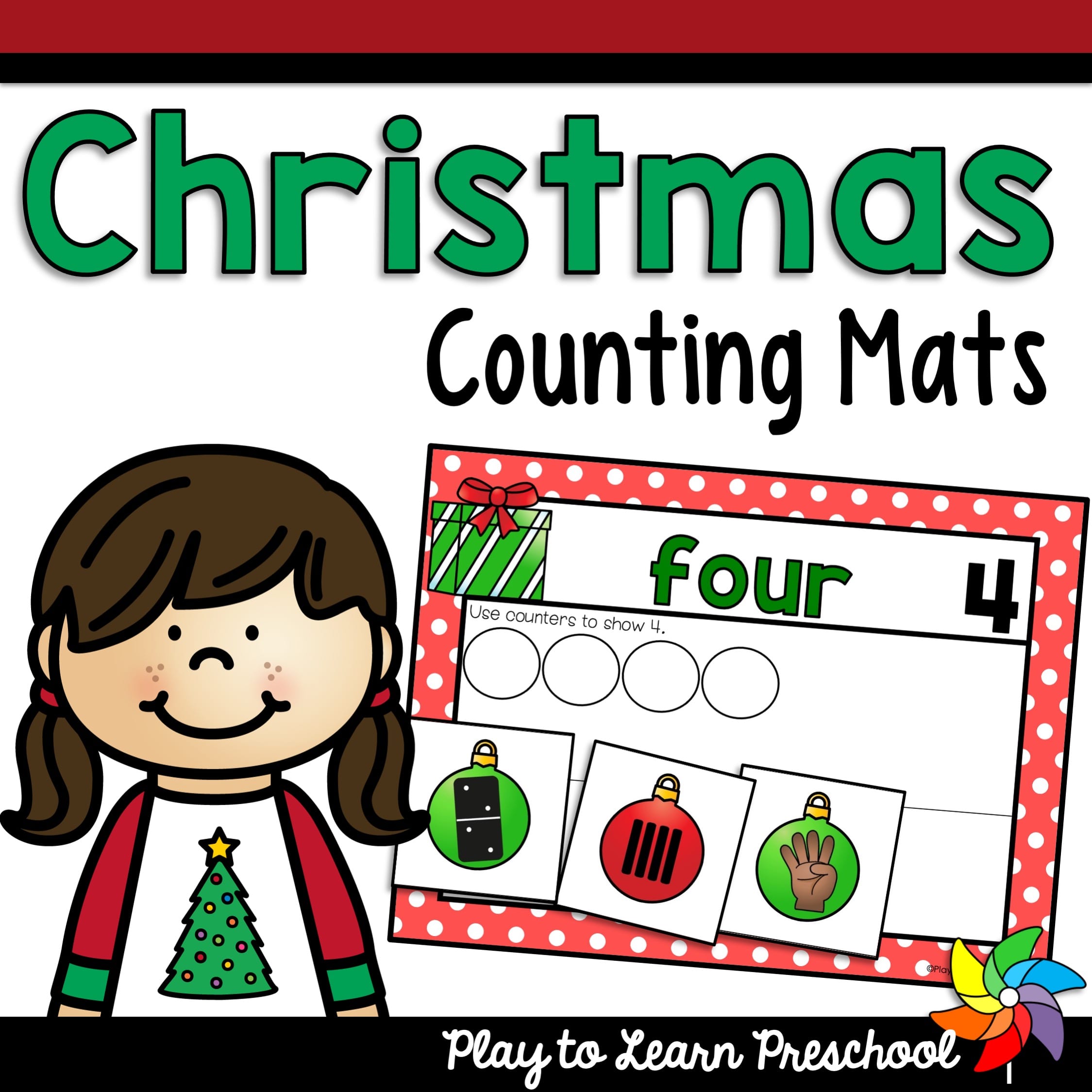 Christmas Counting Mats Play to Learn Preschool Preschool