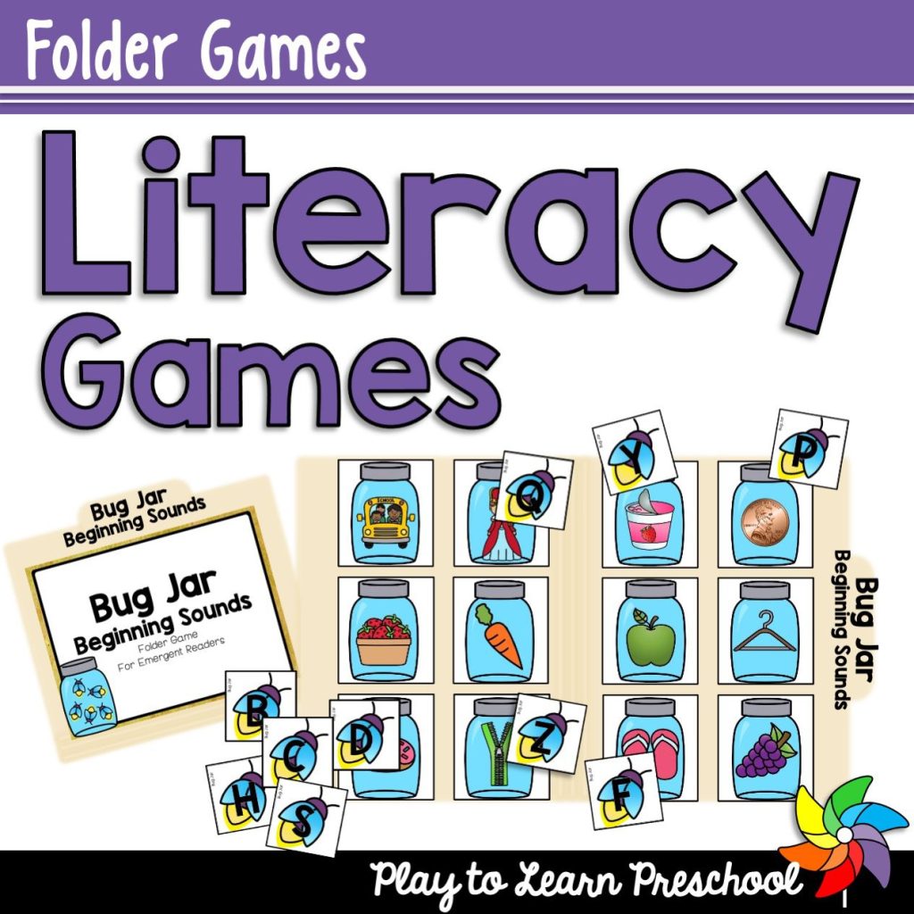 Preschool Literacy Folder Games Play to Learn Preschool Preschool
