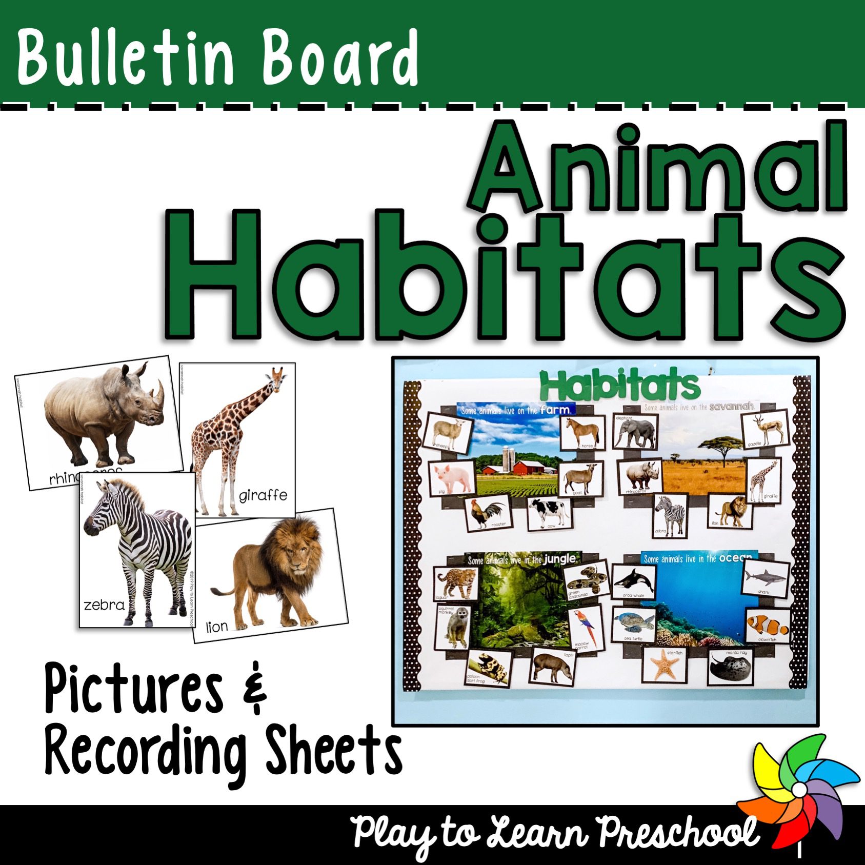 Animal Habitats Bulletin Board Play to Learn Preschool preschool