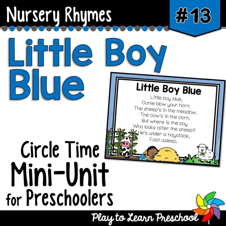 Little Boy Blue Nursery Rhyme Play to Learn Preschool
