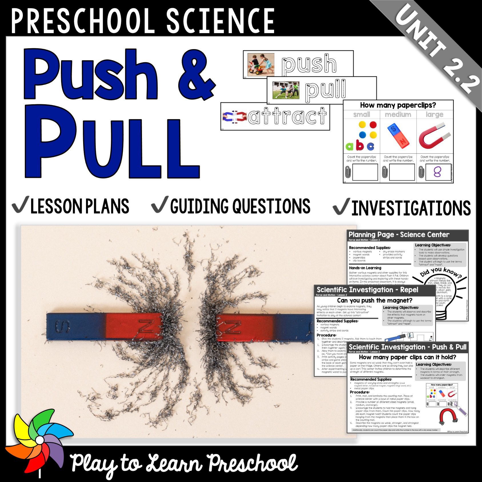 Push & Pull Preschool Science Center Play to Learn Preschool