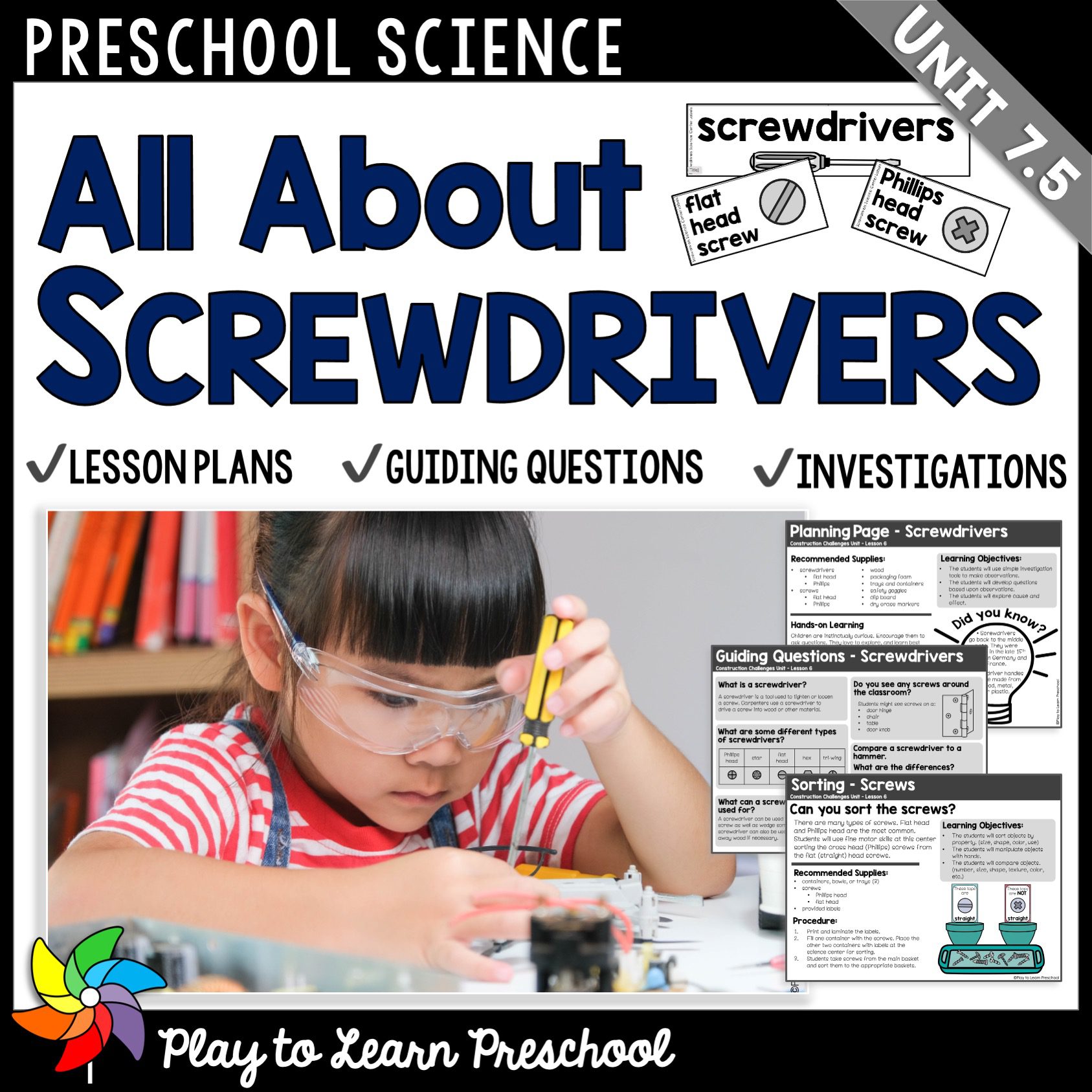 All About Screwdrivers Preschool Science Center Play to Learn Preschool