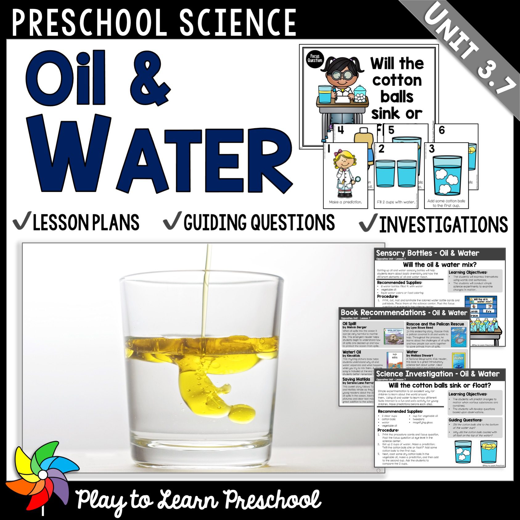 Oil & Water Science Center Play to Learn Preschool