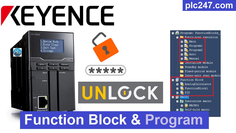 Unlock Password "Function Block & Program" PLC Keyence