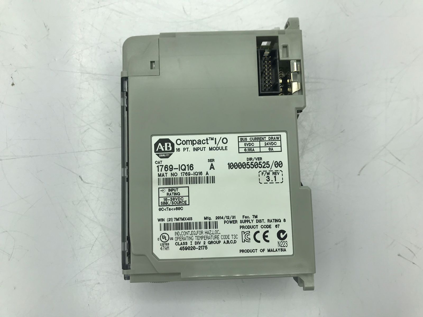 Compact I/O, 1769-IQ16, -1Q16, Input Module, 24 VDC, Great Shape! – PLC