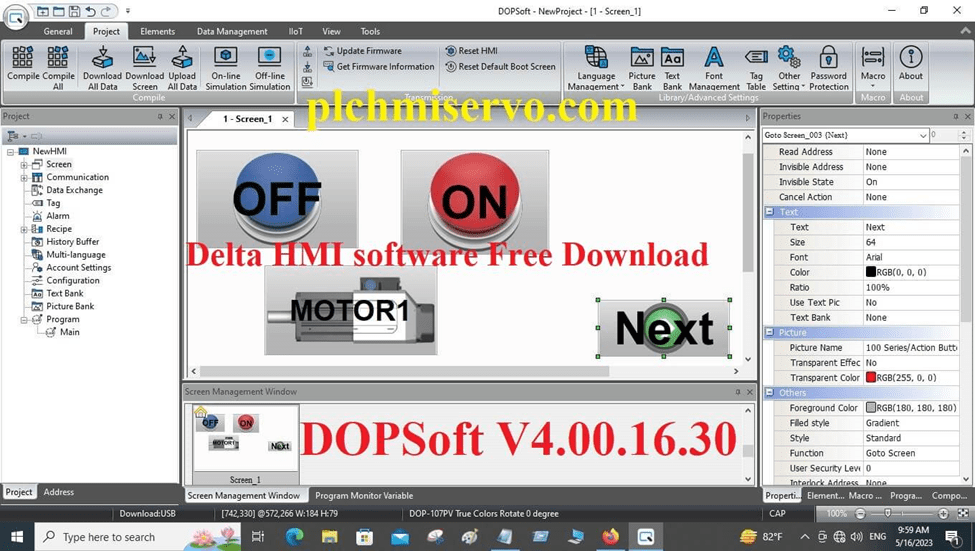 DOPSoft V4.00.16.30 Delta HMI software Free Download