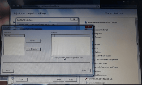 Set PG/PC interface empty, không có gì? PLC Tab