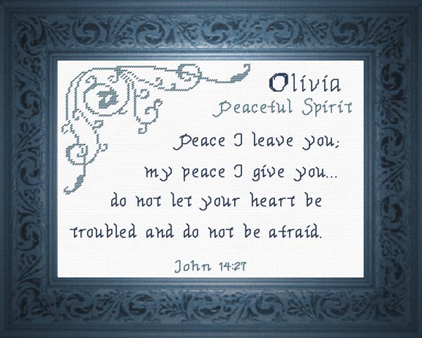 Name Blessings Olivia 3 Crafting CrossStitch Religious