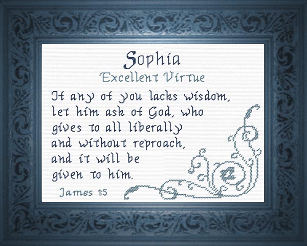 Name Blessings Sophia Crafting CrossStitch Religious