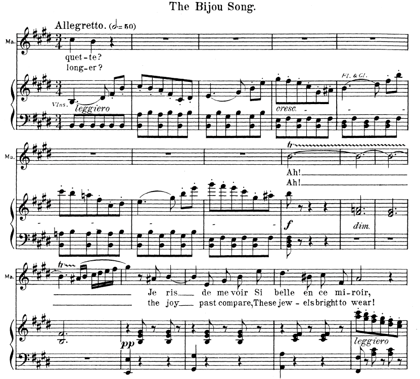 Ah je ris... (Bijou/Jewel Song) Soprano Aria (Marguerite). With