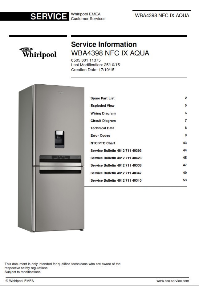 Whirlpool Refrigerators & Freezers Service Manuals Pinterest