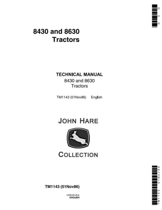 John Deere 8430, 8630 Tractors Technical.