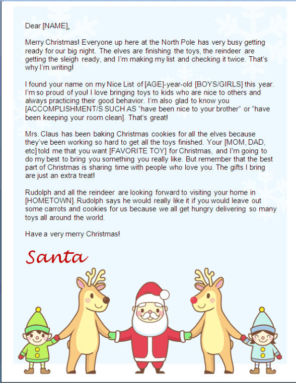 Christmas Letter from Santa Holding Hands Other Files Patterns