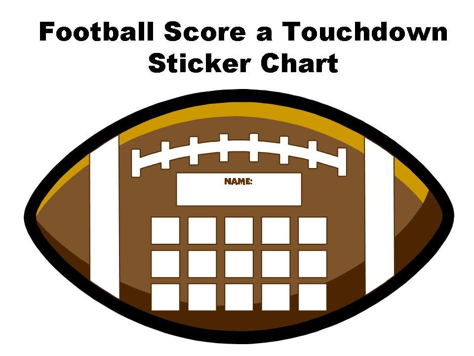 Football Score a Touchdown Sticker Chart Set Other Files Documents