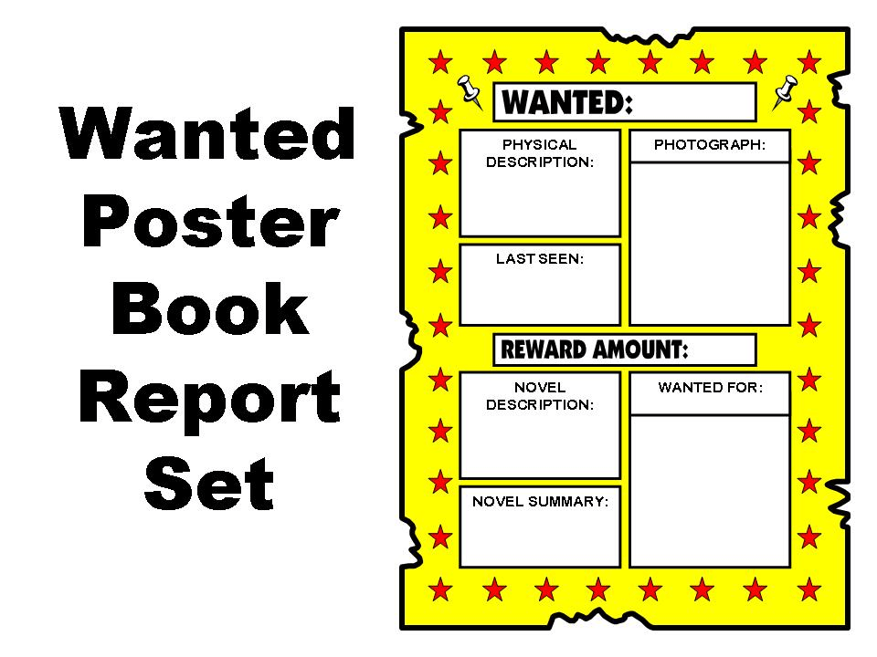 Wanted Poster Book Report Set Other Files Documents and Forms