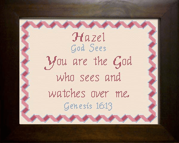 Name Blessing Hazel Crafting CrossStitch Religious
