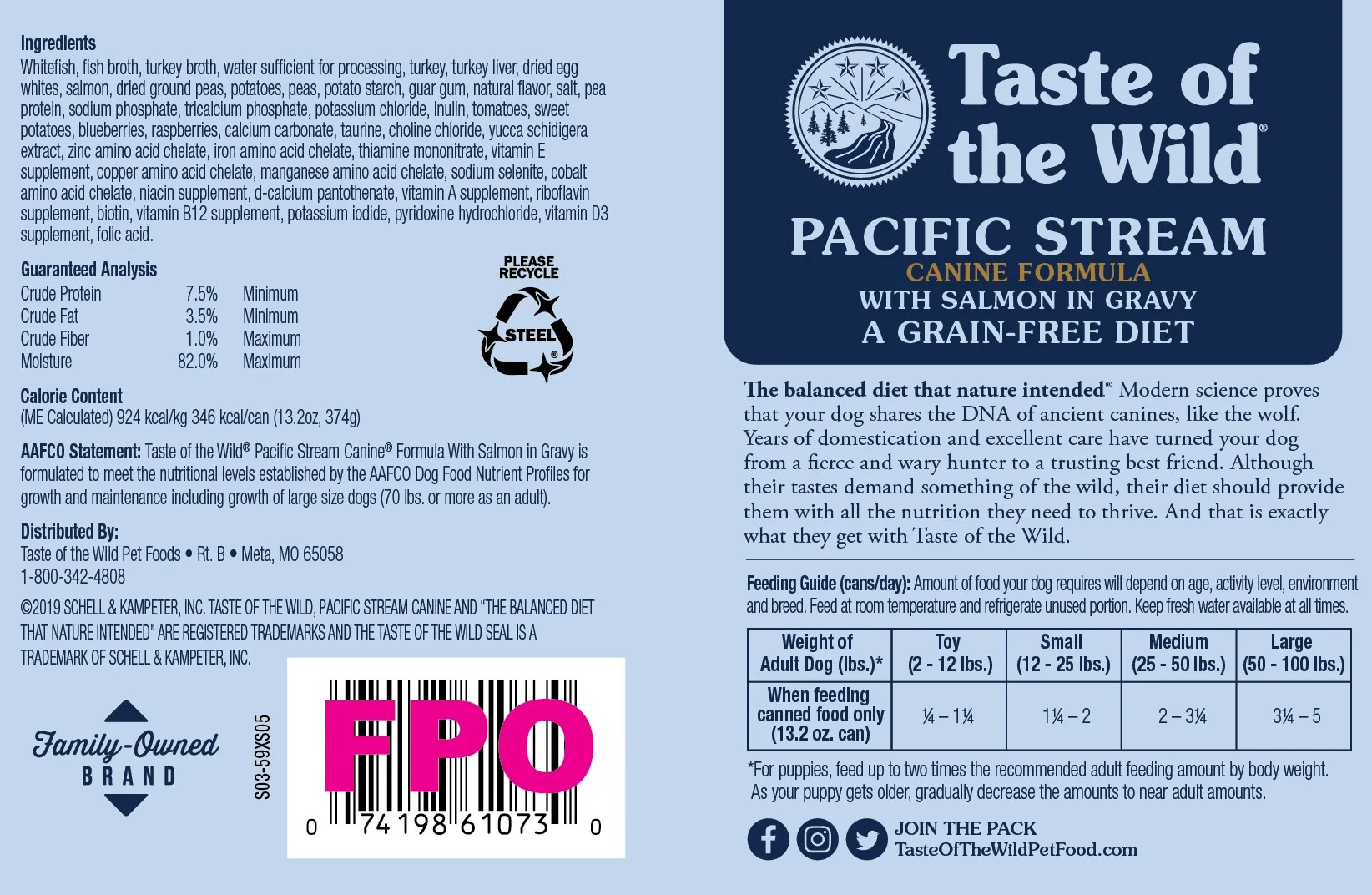Taste of the Wild Pacific Stream Canned Dog Food Pleasant Hill Pet