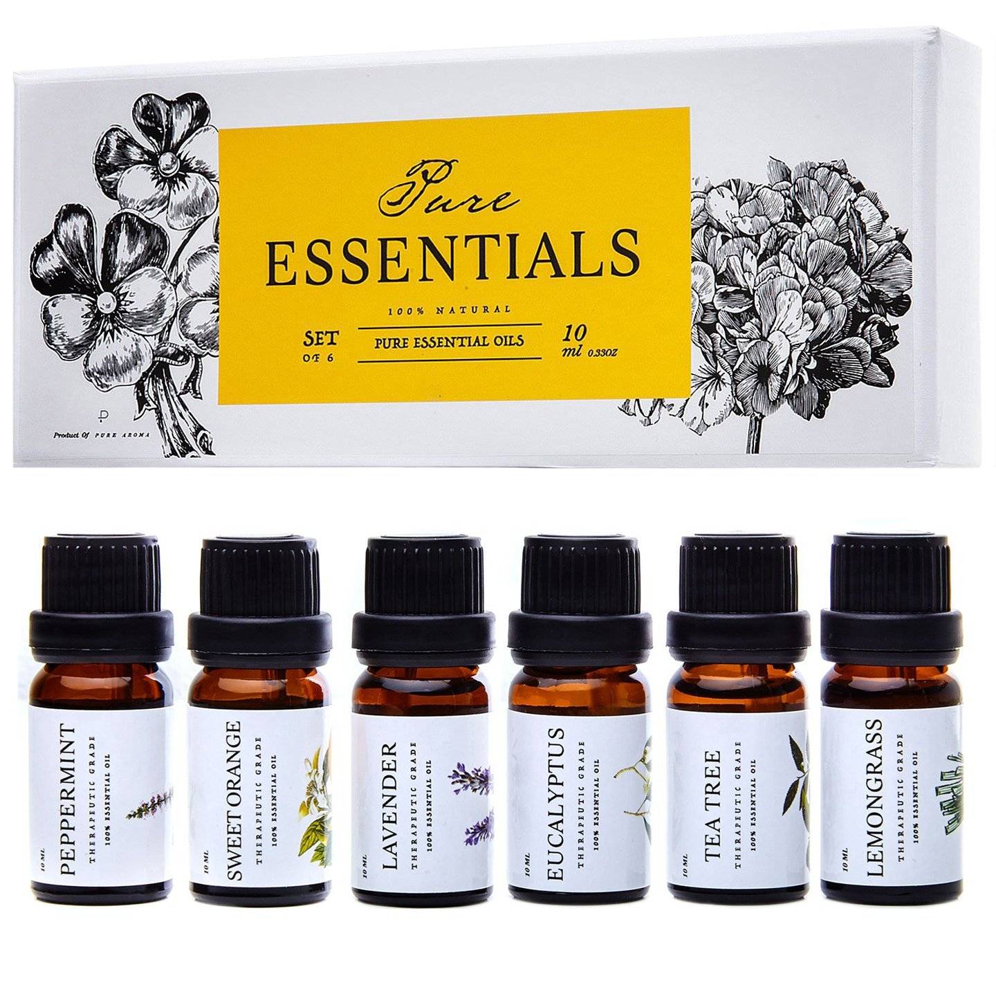 Essential oils by PURE ESSENTIALS 100 Pure Therapeutic Grade Oils kit