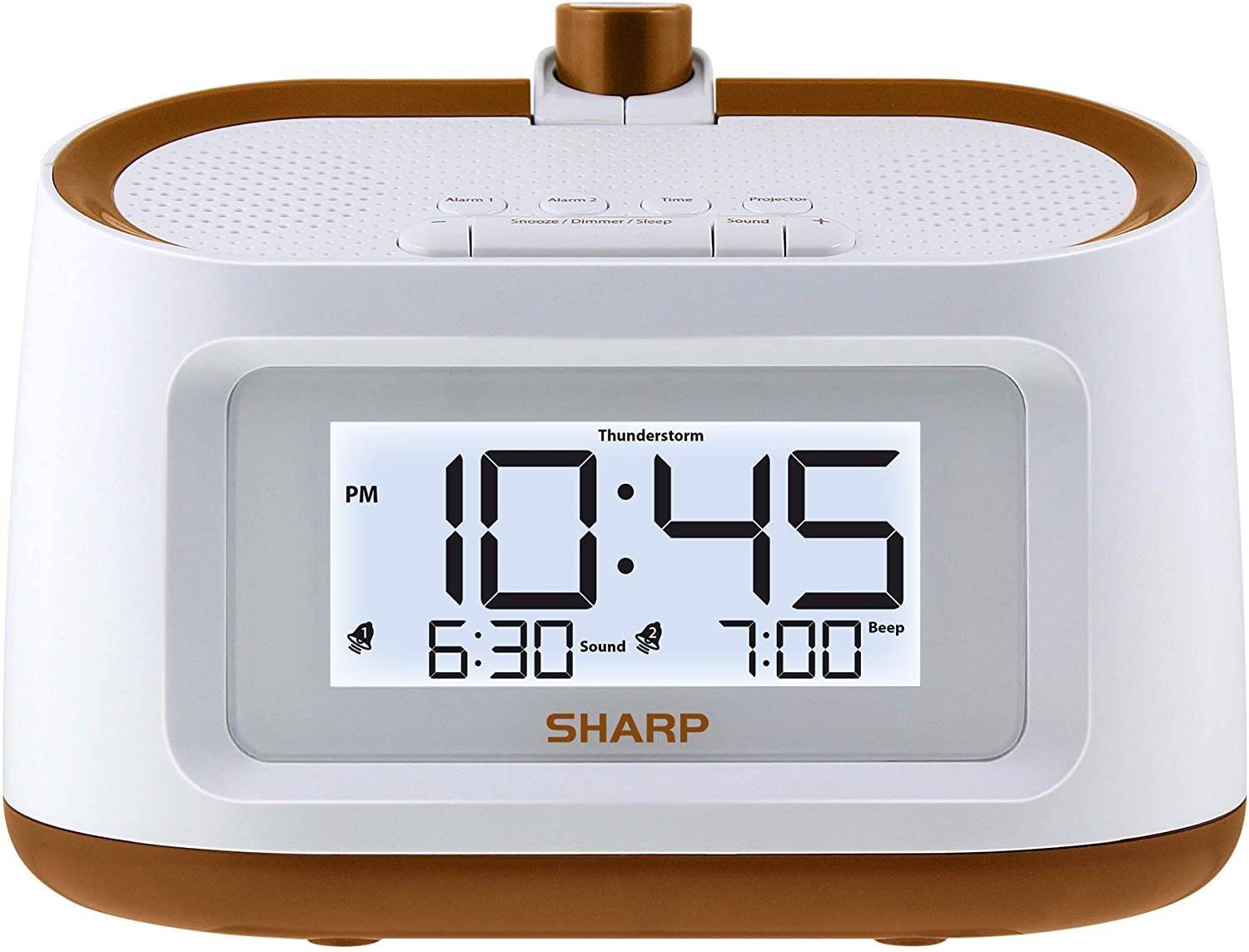 Sharp Projection Alarm Clock with Soothing Nature Sleep Sounds Easy