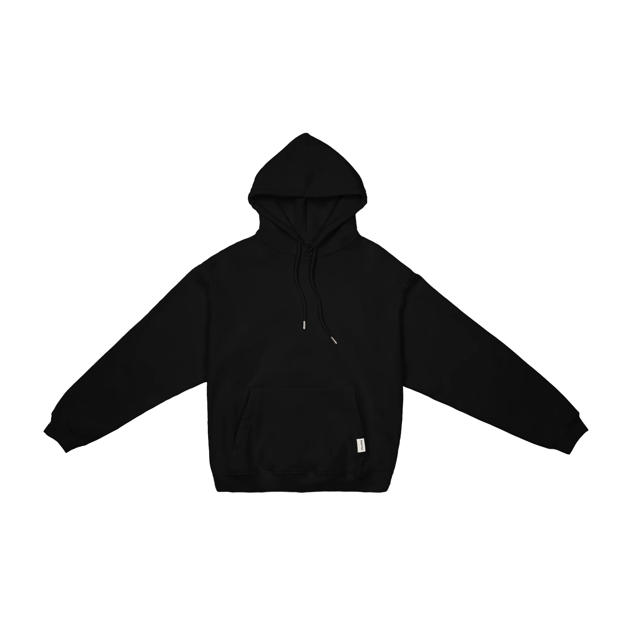 The Heavyweight Drawstring Hoodie in Black Pleasing