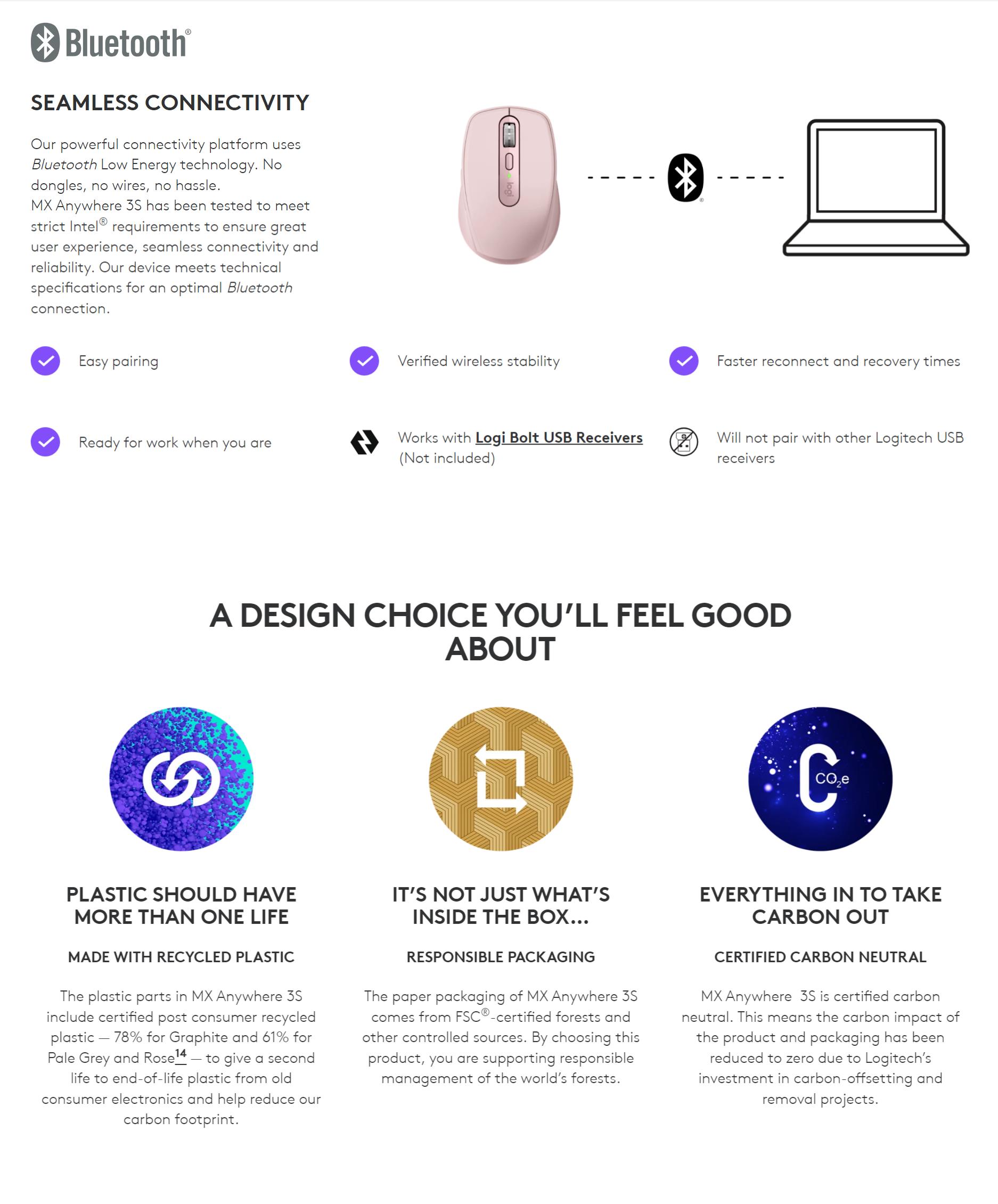 Logitech MX Anywhere 3S Wireless Bluetooth Mouse - Graphite | PLE Computers