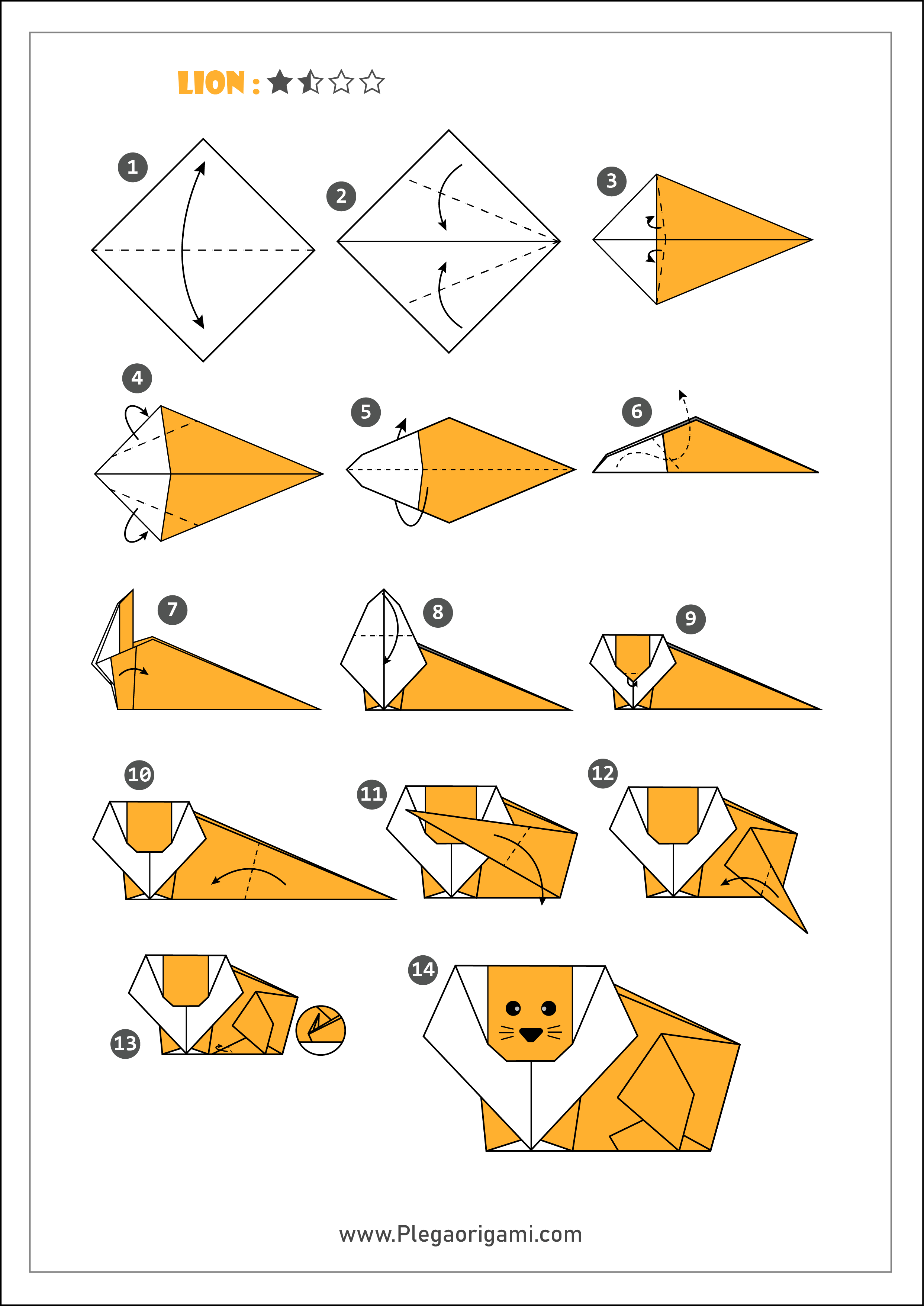 Schémas Modèles Origami facile et rapide pour débutant
