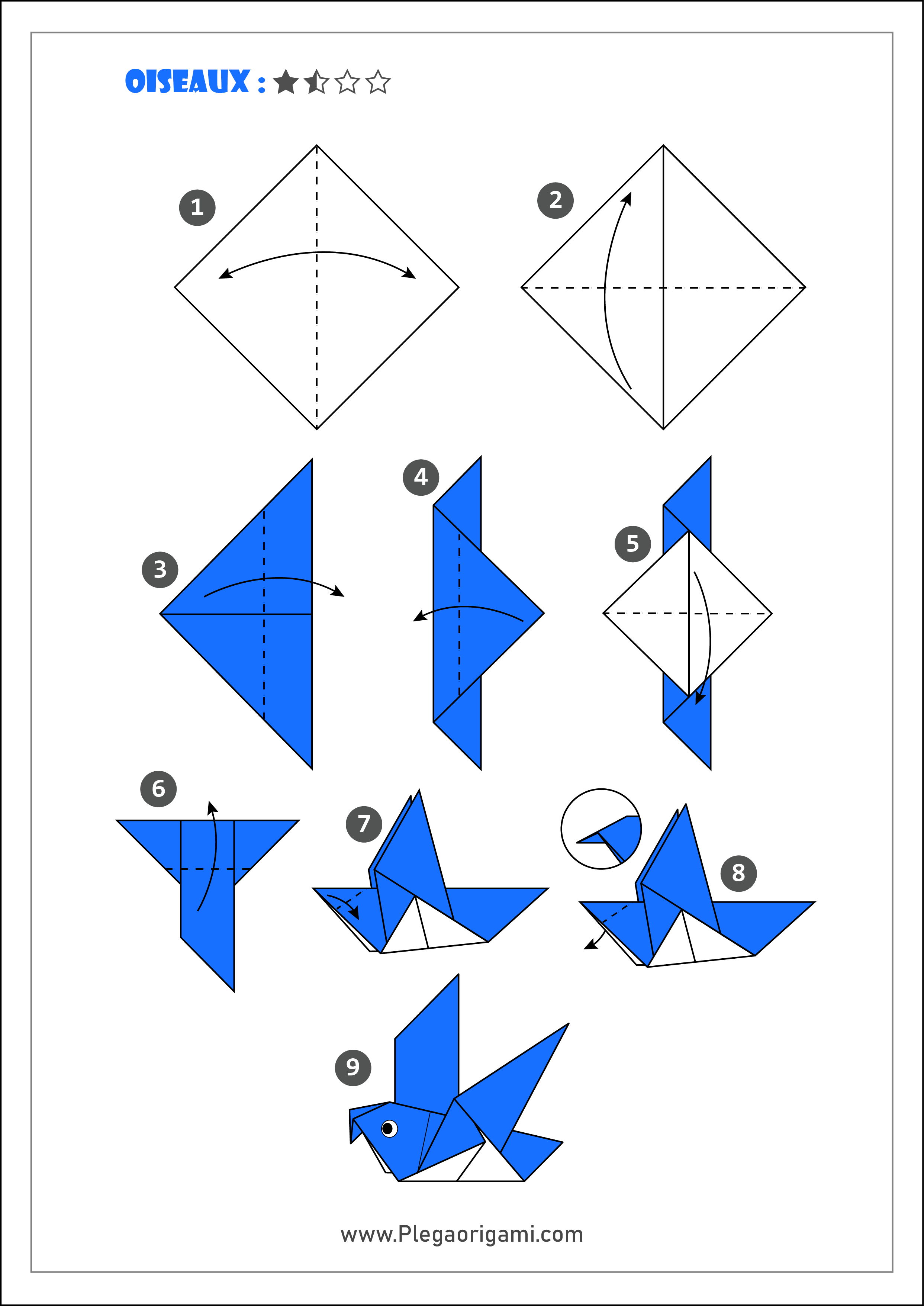 Schémas Modèles Origami facile et rapide pour débutant