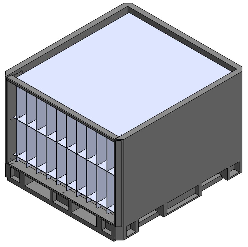 Side Load Corrugated Plastic Dunnage Automotive Packaging