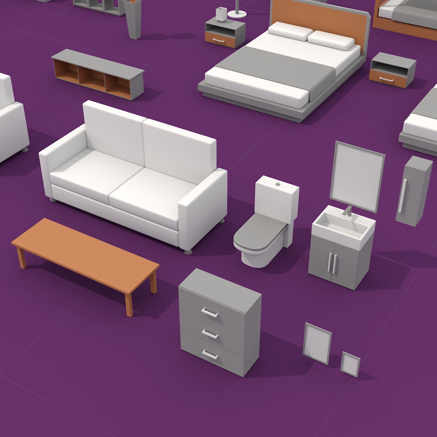 LOW POLY FURNITURE PACK (UNITY) PLEXUS 3D ASSET STORE