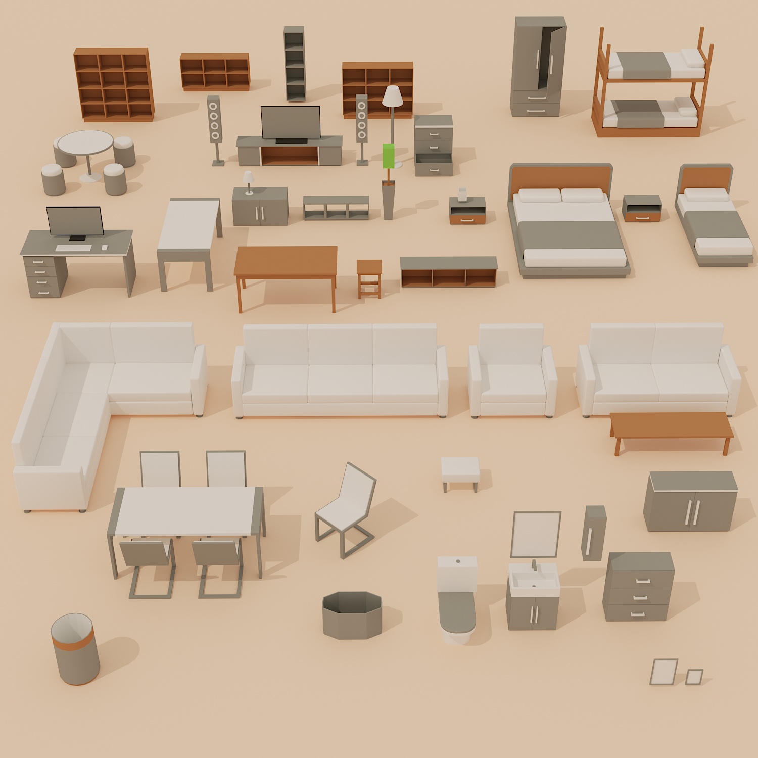LOW POLY FURNITURE PACK (UNITY) PLEXUS 3D ASSET STORE