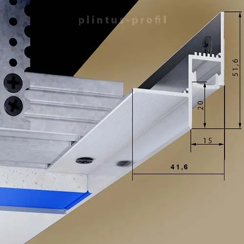 Recessed led strip profile Pr1320L12 Shadow gap in ceiling