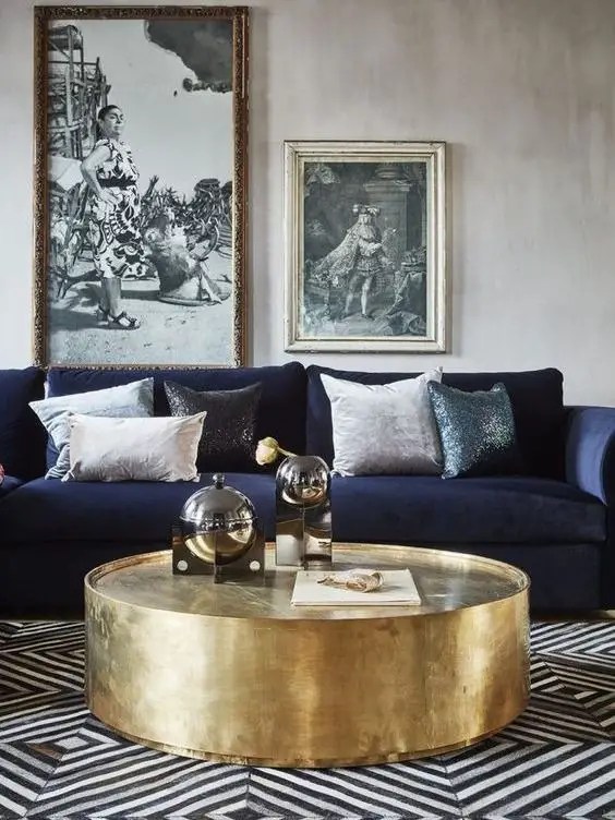 Blue Living Room Design 2024 Elevate with Navy, Gray, and Royal Paint Wall Elegance