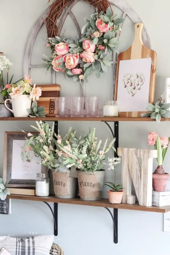 Chic Spring Shelf Decor Ideas for a Refreshing Home Look 2024