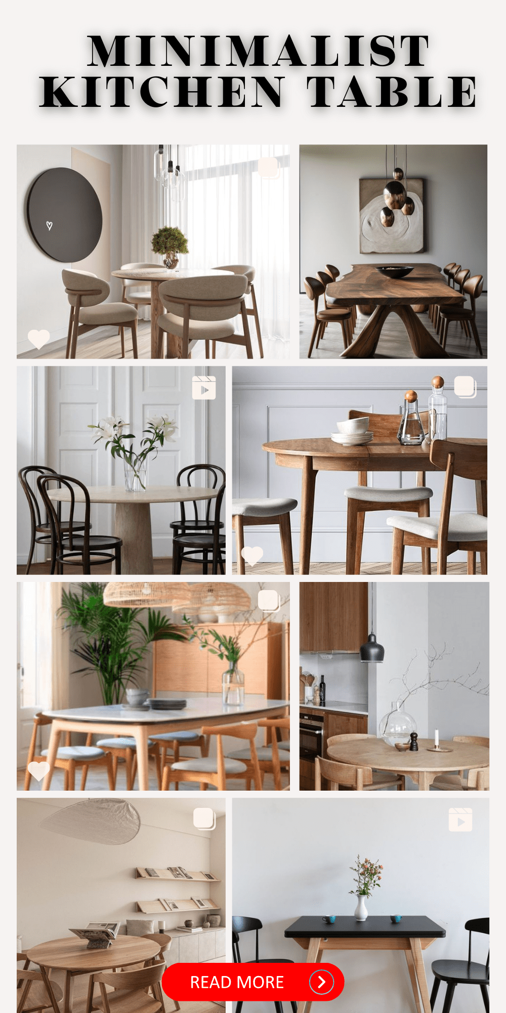 Chic Minimalist Kitchen Tables for Modern Small Spaces Decor