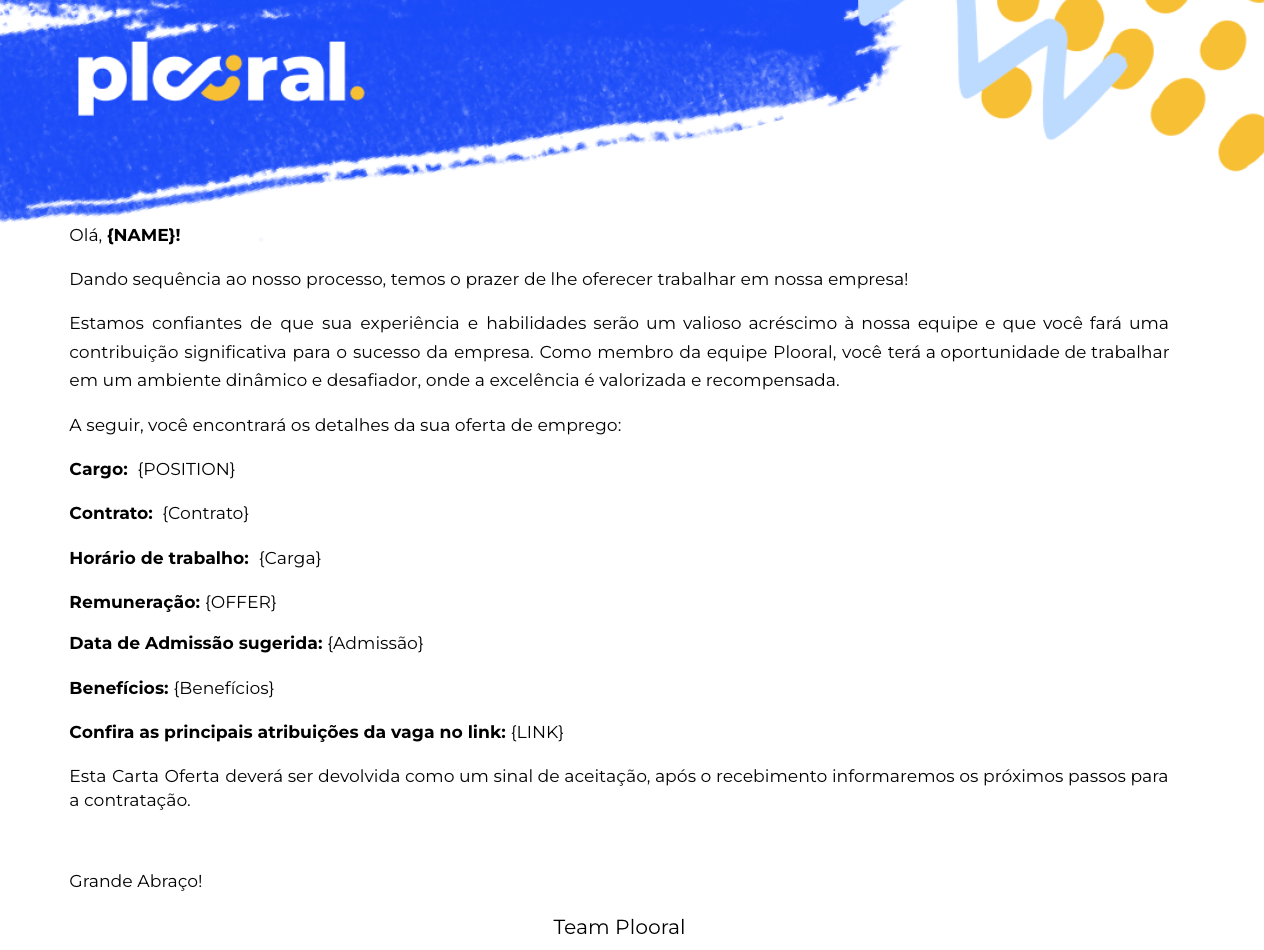 Criando um Modelo de Carta Oferta Central de Ajuda