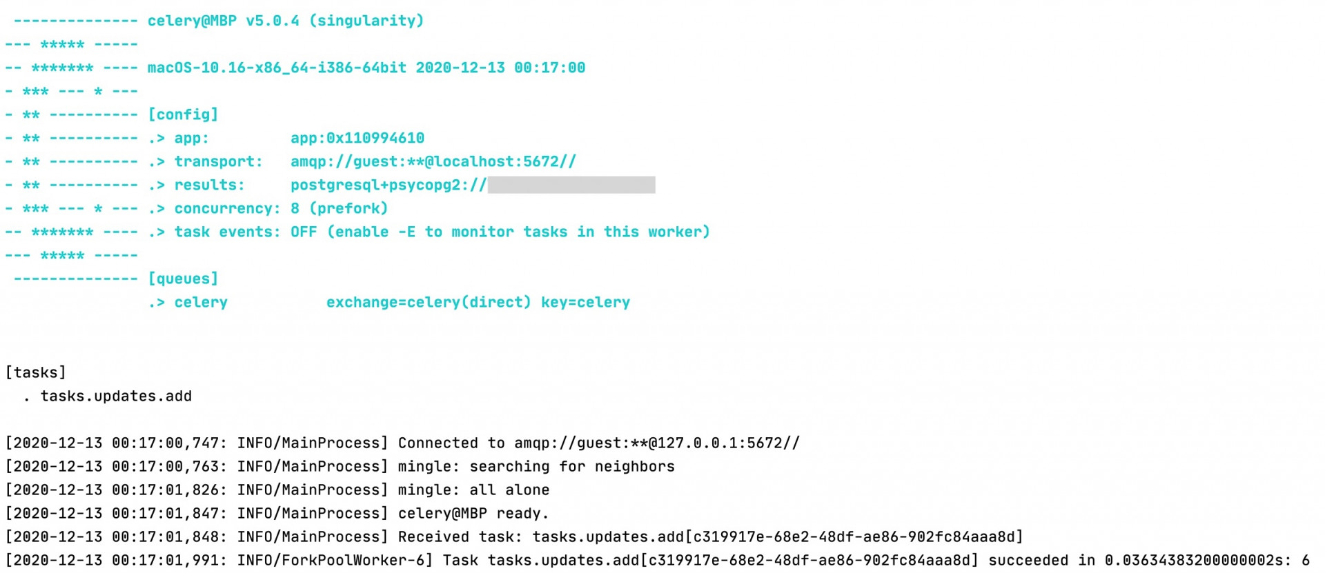Flask Celery + RabbitMQ
